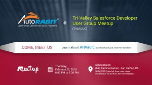 AutoRABIT at Tri-Valley Salesforce Developer User Group (TVSFDUG) Meetup