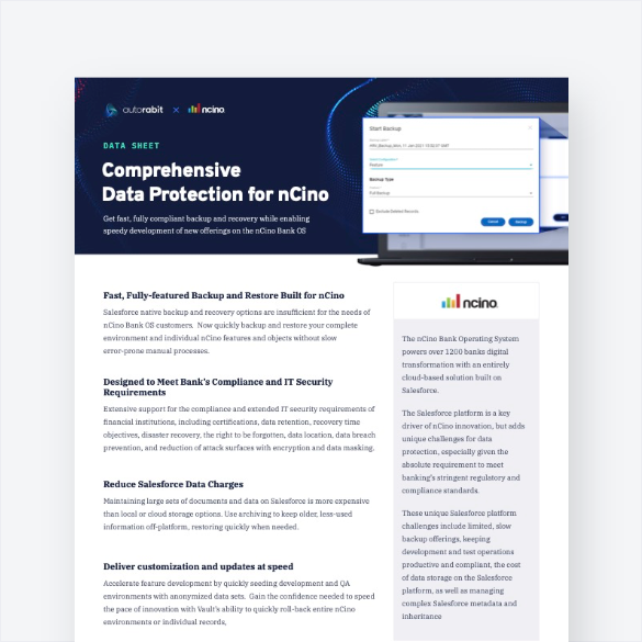 Comprehensive data protection for nCino